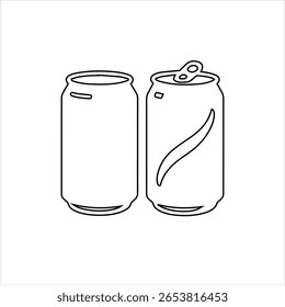 Zwei Soda-Dosen umreißen. Soda-Dose-Symbol Silhouette