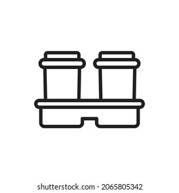 Two Soda Outline Icon Vector Illustration