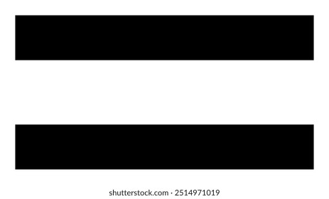 Two solid horizontal black bars on a white background. Ideal for minimalistic design, graphic design projects, modern art themes, abstract interpretations, and visual contrast exploration. Simple geom