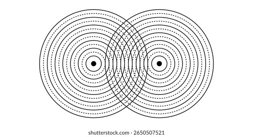 Duas fontes de interferência na física. Interferência das ondas de água.