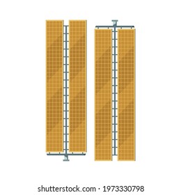 Two space station photovoltaic arrays cartoon isolated vector illustration