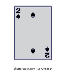 two of spades card icon over white background, vector illustration