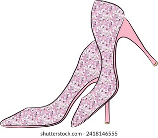 Two sparkles shoes isolated on white