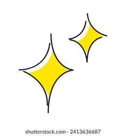 Esbozo vectorial de dos estrellas brillantes aislado