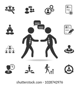 Two speakers icon. Set of Human resources, head hunting icons. Premium quality graphic design. Sign sand symbols collection, simple icons for websites, web design on white background