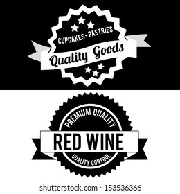 two special labels on black and white background