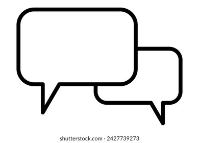 Dos burbujas de habla. Símbolo de icono de chat. Ilustración vectorial de contorno