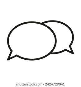 Two speech bubbles are connected to each other on a white background