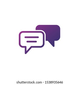 Two Speech bubbles Icon. Simple flat symbol. Stock Vector illustration isolated on white background.