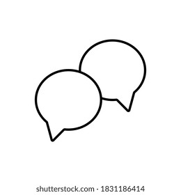 Two speech bubbles icon icon thin line for web and mobile, modern minimalistic flat design.