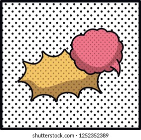 two speech bubbles pop art style