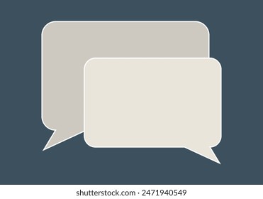 Two speech bubbles representing a conversation on dark blue background