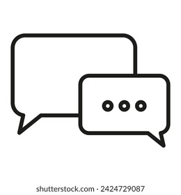 Two speech bubbles with three dots on them on a white background