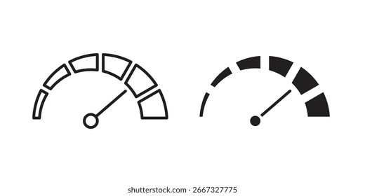 Dos iconos de velocímetro: una línea de arte, uno lleno. Perfecto para App o Sitios web que necesitan indicadores de velocidad o rendimiento.
