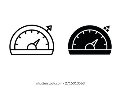 Dos Velocímetros Uno Contorno Una Silueta Blanco y Negro
