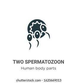 Two spermatozoon glyph icon vector on white background. Flat vector two spermatozoon icon symbol sign from modern human body parts collection for mobile concept and web apps design.