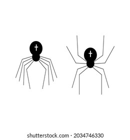 two spider silhouettes, vector illustration