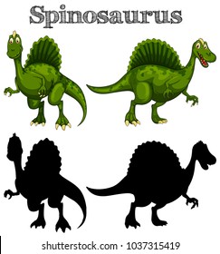 Two spinosaurus on white background illustration
