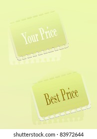 Two spiral paper labels