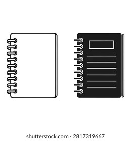 Two spiralbound notebooks displayed side by side with one empty and the other showing lined pages isolated on transparent background