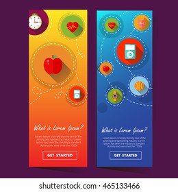 Two sport vertical banners set EPS 10