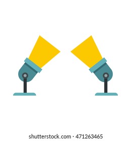 Two spotlights icon in flat style on a white background