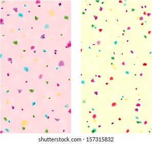 Dos fondos de manchas con puntos de acuarela. Vector eps10.  