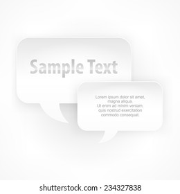 Two square speech bubbles on white, vector illustration
