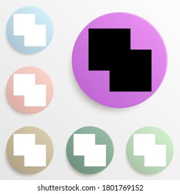 two squares of intersecting badge color set. Simple glyph, flat vector of web icons for ui and ux, website or mobile application