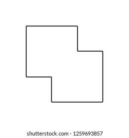 two squares of intersecting icon. Element of web for mobile concept and web apps icon. Thin line icon for website design and development, app development