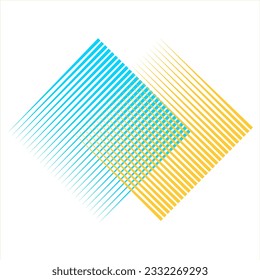 Two squares with transition Abstract simple logo for app or business