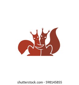 Two squirrels - vector illustration