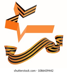 two St. George's ribbons on a white background, the background for the victory day