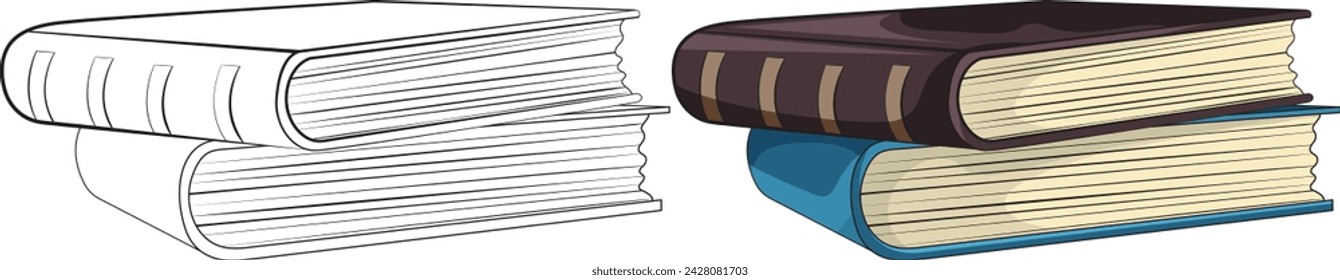 Two stacked books in a simple vector style