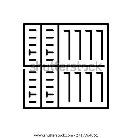 Two stacked containers line icon on isolated white background for freight logistics