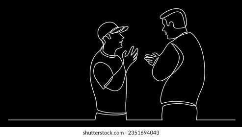 dos hombres de pie discutiendo