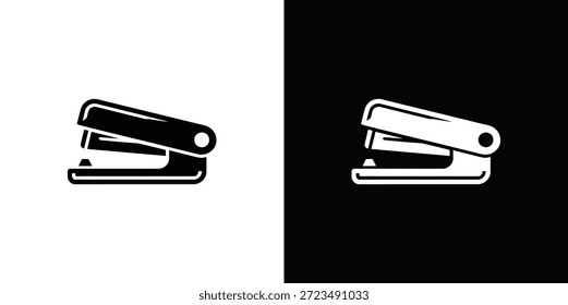 Two Staplers in Black and White on Contrasting Backgrounds