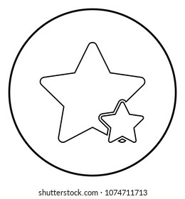 Two star best of the best icon black color