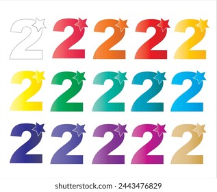 Two star logo in differernt colors