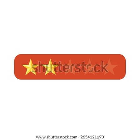 Two Star Rating Bar Icon – Moderate Review Score Feedback Graphic