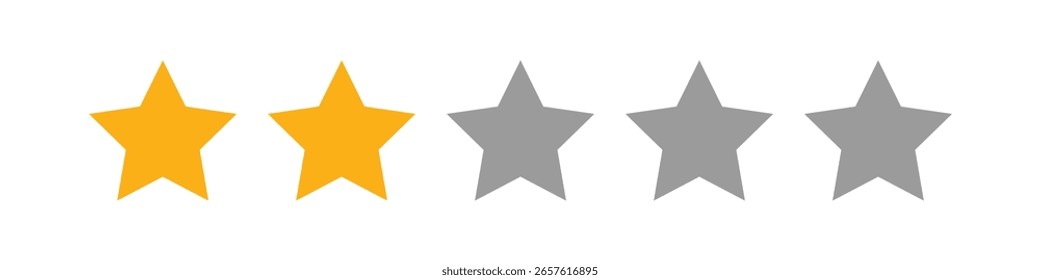 Two star rating, commonly used for below average reviews, customer feedback, or product performance evaluations