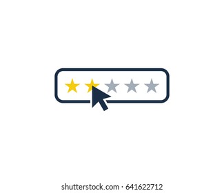 Two Star Rating Testimonial Icon Logo Design Element
