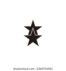 Two stars geometric symbol simple logo vector