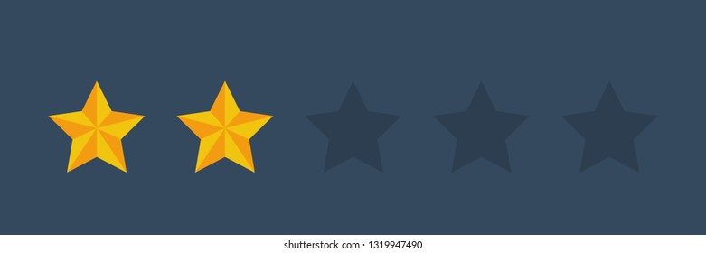 two stars rating icon  Vector