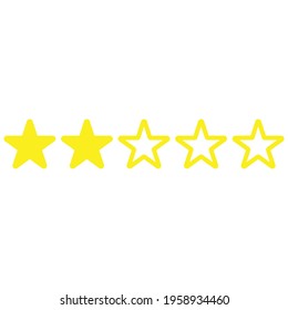 two stars rating icon vector