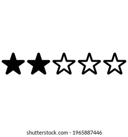 two stars review product or service sign vector