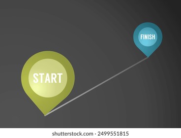 Two start and finish icons connected by a track