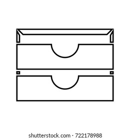 Two stationary paper tray black icon .