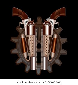 Two steampunk revolvers