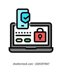 vector de icono de color de autenticación de dos pasos. signo de autenticación de dos pasos. ilustración de símbolo aislado